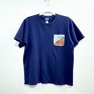 ⚡️Uniqlo UT Hokusai Blue Graphic Pocket T-Shirt Navy Men’s M